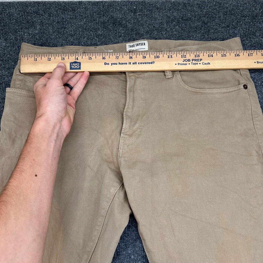 Todd Snyder Pants Men 31x30 Beige Chino Flat Front Straight Leg Zip Fly Stretch - Picture 7 of 16